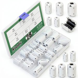 Keadic 28Pcs Clip-on Ferrite Ring Core Set for USB Audio Video Cables-0